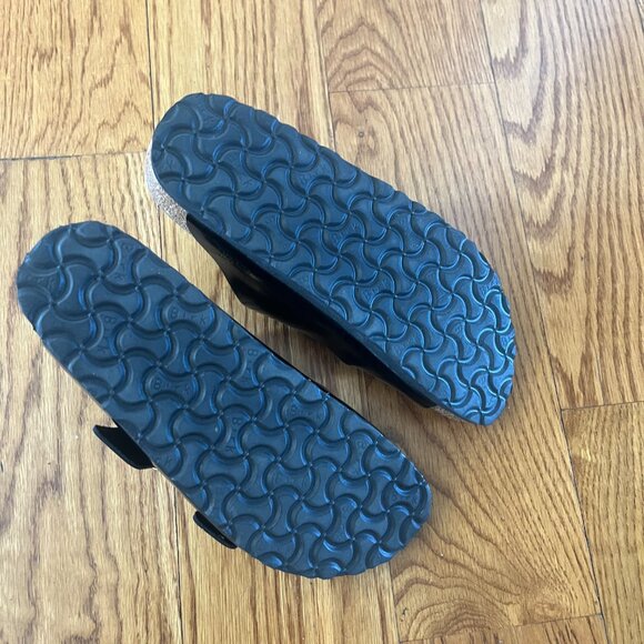 BIRKENSTOCK Arizona High Shine Big Gold Buckle Slide Sandals Size 39 (8-8.5) - Picture 3 of 5